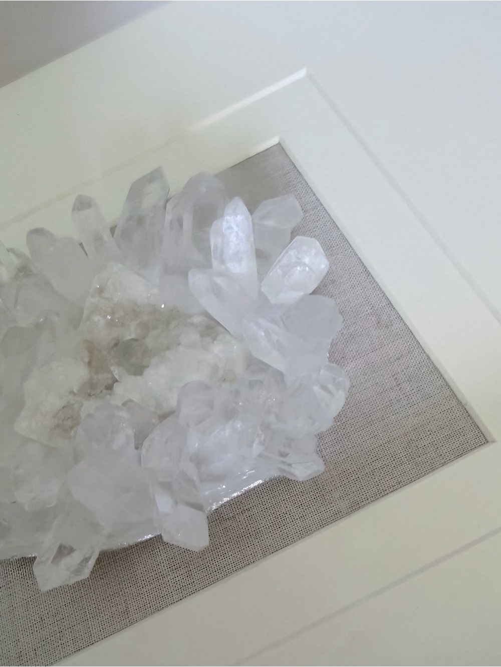 Carlyle Avenue Clear Quartz Crystal Cluster Flower in Shadowbox